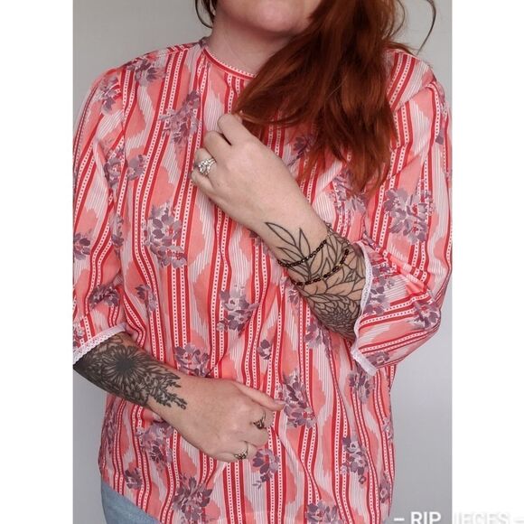 VINTAGE striped floral top - Picture 7 of 8